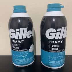 2Pack Gillette Foamy Sensitive Shave Foam for Men, Sensitive Skin, 11 oz