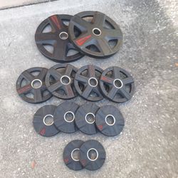 155 Lb Rubber Coated Olympic Plates 