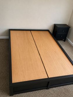 Full size Black Wood Platform Bed Frame