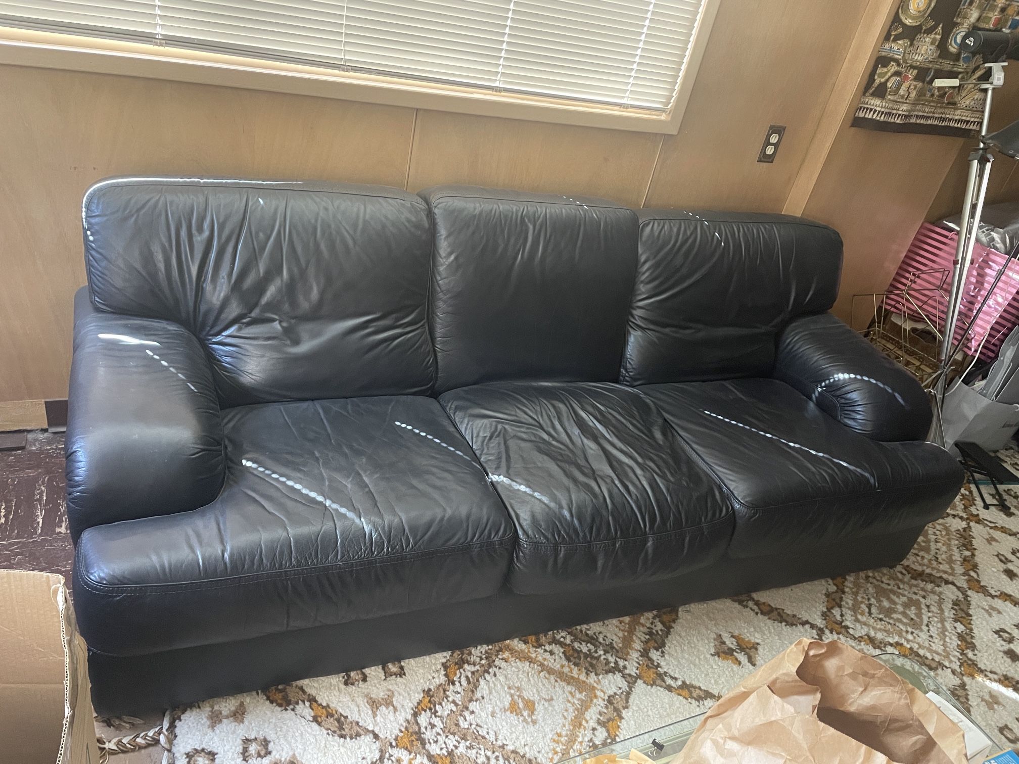 Black Leather Sofa