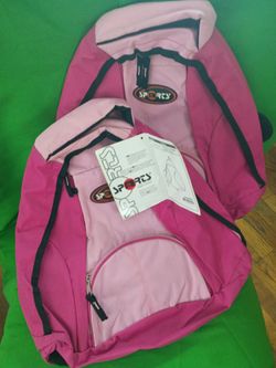 (2) Sporty Pink Two-Tone Backpack with Tags