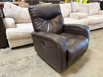 PALLISER Espresso Brown Leather Torrington Swivel Gliding Power Recliner