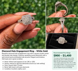 Diamond Double Halo Engagement Ring White Gold