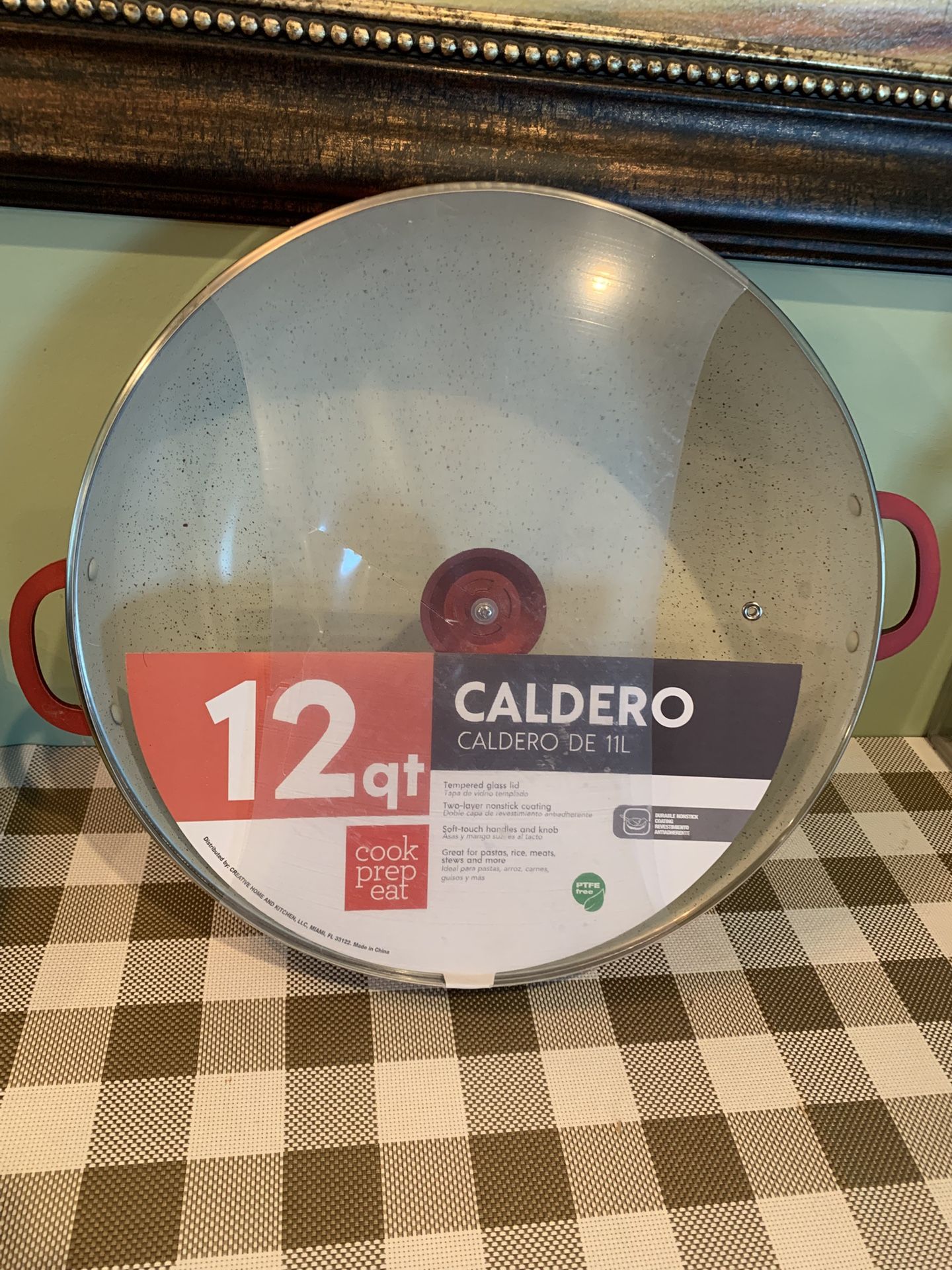 New Very Large12 Qt. Double Nonstick Cooking Pot, Tempered Glass Lid, Has Knob And Large Side Handles, Commercial Grade, 15 Inches By 5 Inches Deep
