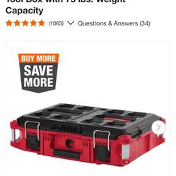 Milwaukee PACKOUT 22 in. Medium Red Tool Box with 75 lbs. Weight Capacity