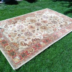 Surya Wool Indian Rug Carpet Living Room 98" X 62"