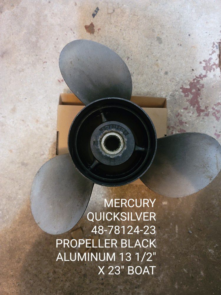 MERCURY QUICKSILVER 48-78124-23 PROPELLER BLACK ALUMINUM 13 1/2" X 23" BOAT