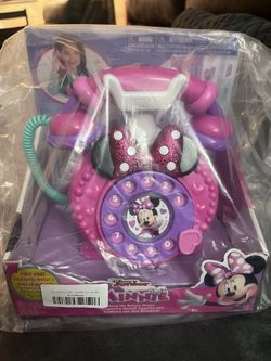 Disney Junior Minnie Mouse Ring Me Rotary Pretend Play Phone with Lights and Sounds, Kids Toys for Ages 3 Up by Just Play