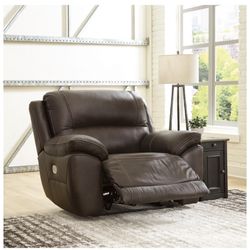 2 Oversized Dual Power Leather Recliner