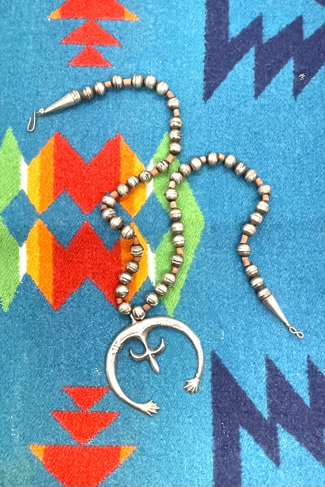 Old Pawn 900 Silver & Coral Handmade Necklace