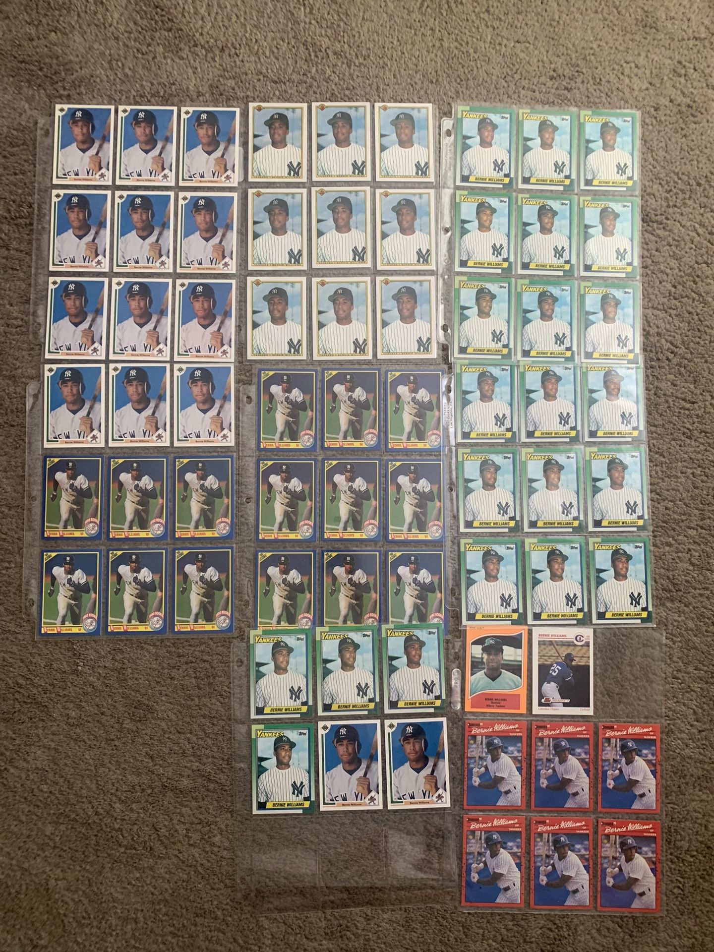 68 Bernie Williams New York Yankees Rookie Baseball Cards All Look New