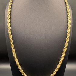 10K Diamond Cut Rope Chain 24” 6mm 55.67g