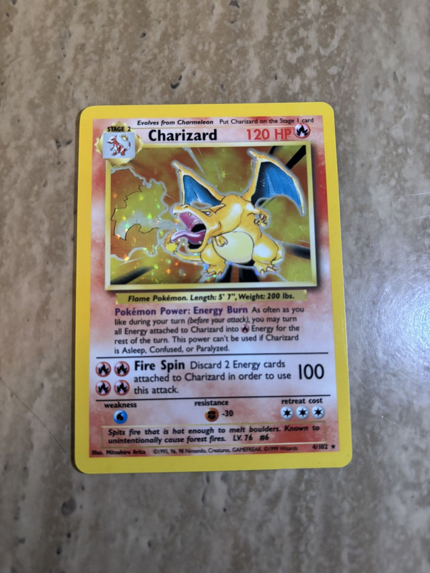 Raw 1999 Base Set Charizard