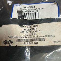 New Honda CRF 450 “X” Plastic Fuel Tank And Cap For 05-17