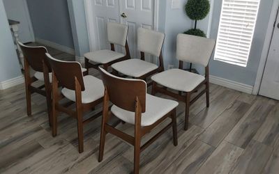 Six beautiful mid-century dining chairs