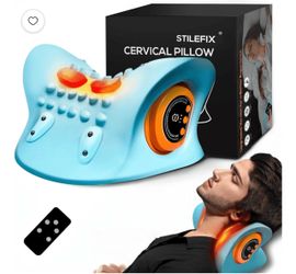 Neck Massager Pillow with 3 Adjustable Modes, Portable Neck & Shoulder Massager with Heat,Hugterra2.0, Blue