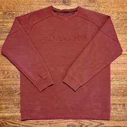 Alphalete Athletics “Elements” Maroon 3D Logo Pullover Gym Sweatshirt Mens Large