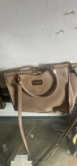 Bebe Taupe Pebbled Tote Bag