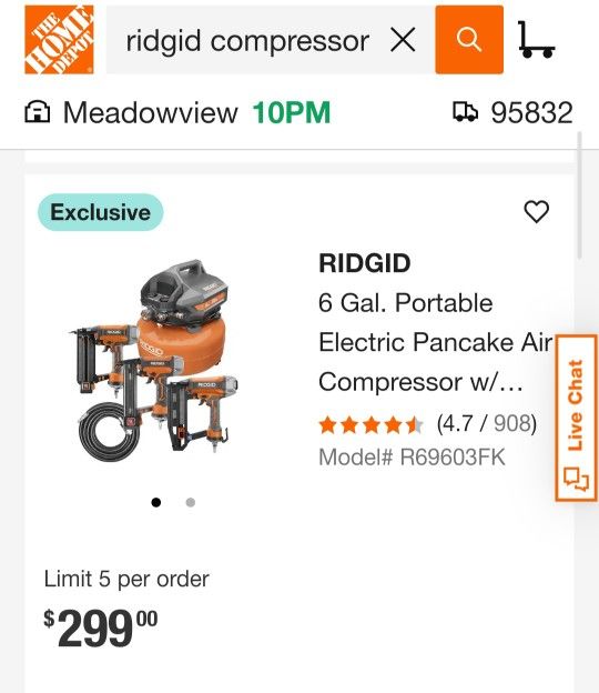 New In Box Ridgid Compressor With 3 Nail Guns