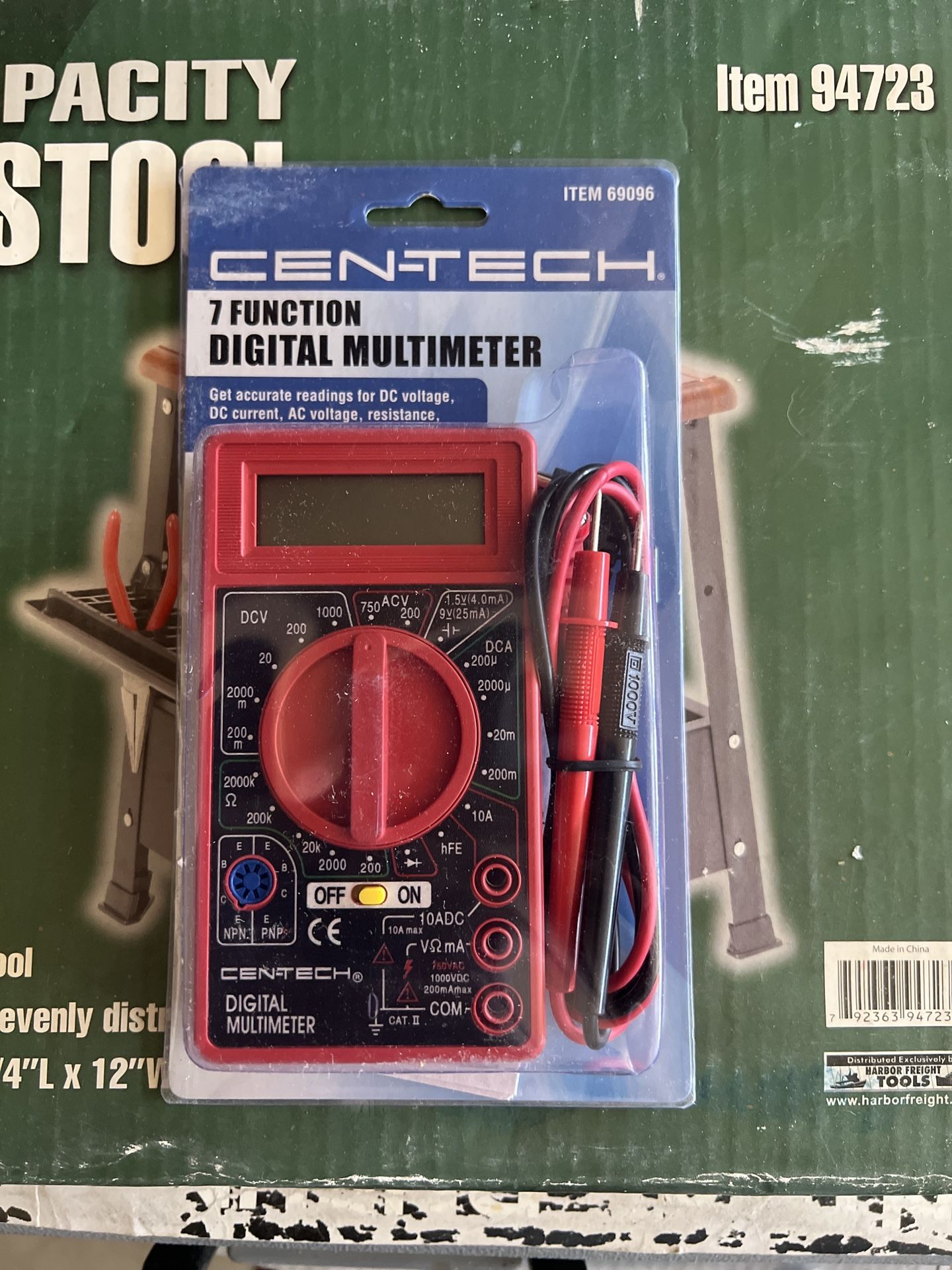CEN-TECH DIGITAL AMP OHM VOLT METER AC DC VOLTMETER MULTIMETERRED