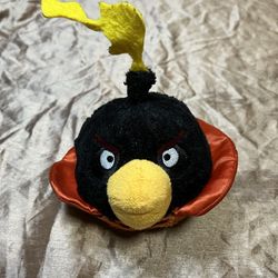 Commonwealth Angry Birds Space Saturn planet Plush Fire Bomb Black Bird 6” stuff