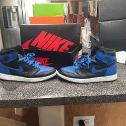 Jordan 1 Black/royal White Size 10