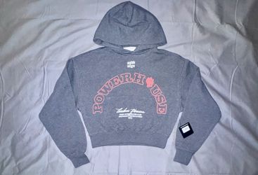 Darc Sport x Powerhouse Gym Wolves Cropped Hoodie Heather Grey Womens S NWT LTD