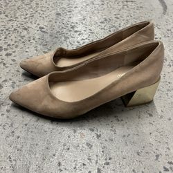 Pink Shoes With Gold Heels  S 7