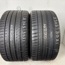 2 Tires 305 30 21 Michelin Pilo Sport 4s High Tread
