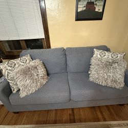 Blue  Gray Couch 