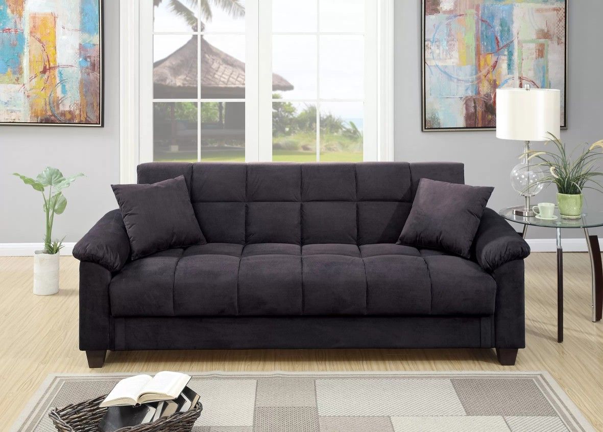 Brand New Grey Futon Sofa Storage Sleeper