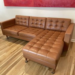 Brown Leather Sectional Sofa