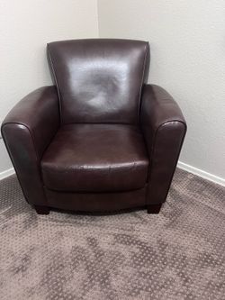 Brown Faux Leather Chair