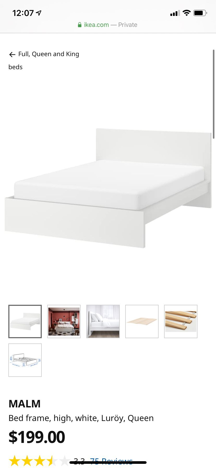 IKEA malm full bed frame