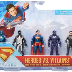 DC Comics, Superman Heroes Vs. Villains 5-Pack, 3-Inch Action Figure, Stylized S
