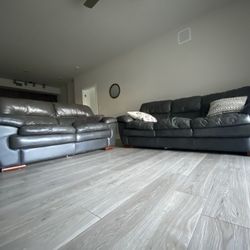 Jumbo Leather Sofa And Loveseat