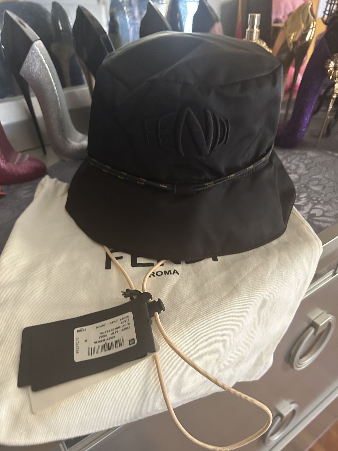 Fendi Motiff Bucket Drawstring Hat - New With Tags, Dustbag And Fendi Store Bag!