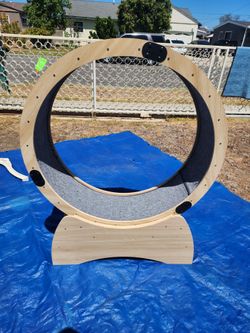 Large Wooden Cat Exercise Wheel