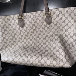 Gucci Ophidia Zip Tote GG Coated Canvas Large