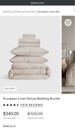 European Linen Duvet Deluxe Bundle Size: King Color: Sand
