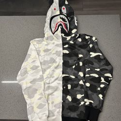 Bape Hoodie Black And White Large 