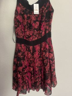 Brand New Bebe Dress S. Black And Red Tie Dye