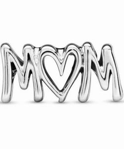 Mom Script Charm Retired Sterling Silver Mom Script Mother Family Charm