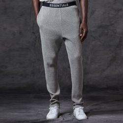 Fear of God Essentials Grey Lounge Waffle Knit Thermal Sweatpants Size Large