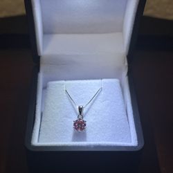 GRA Certified Pink Moissanite Necklace