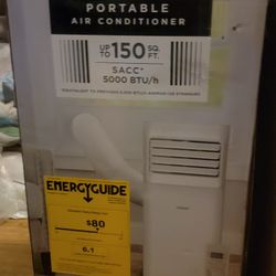 5,000 BTU (DOE) 115-Volt Portable Air Conditioner Unit Cools up to 150 sq. ft. with Dehumidifier and