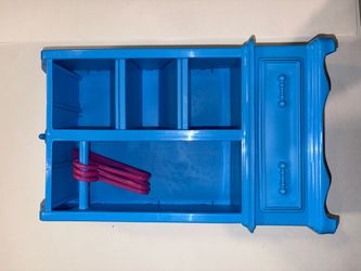 Doll Dresser Wardrobe Closet Pink with Hangers 18” Baby Doll Furniture