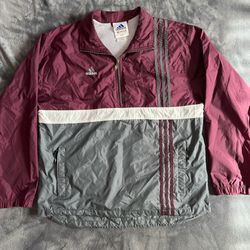 vintage Adidas 1/4 zip pullover windbreaker jacket men’s M medium