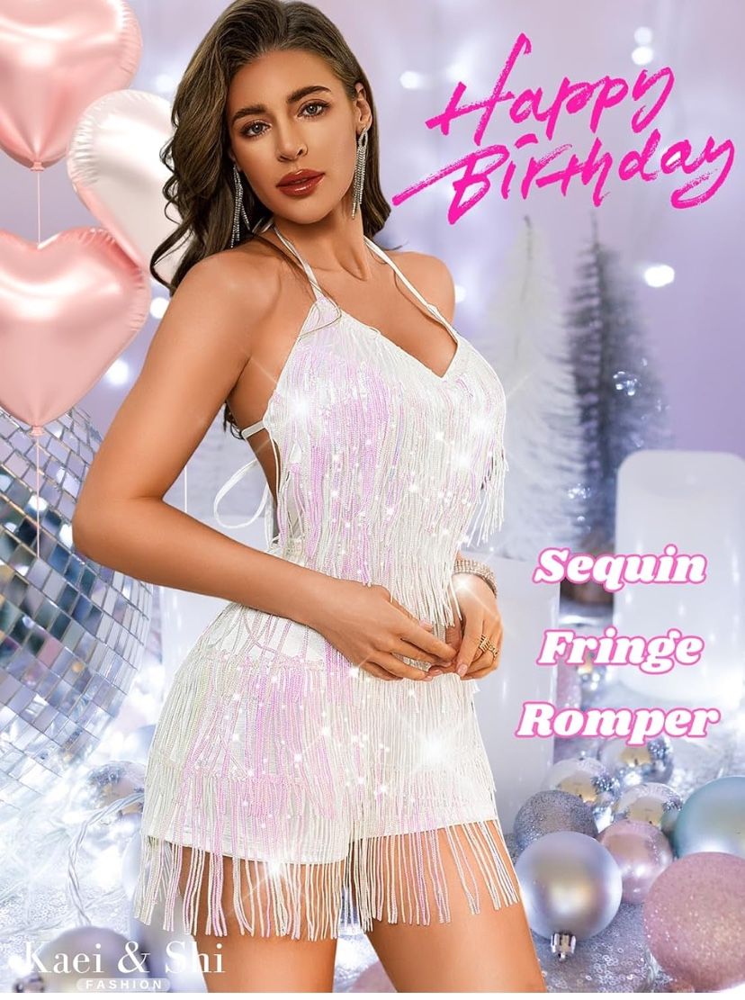 Sequin Fringe Romper