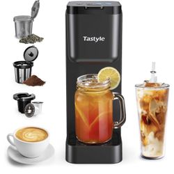 Single Serve Brewer, Iced | Hot | Bolder Coffee | Iced Tea Capabilities, Compatible with K Cup Pods, Grounds and Tea Leaves, 6 to 16oz Brew Size, Perf
